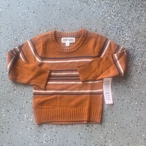 Toddler Boy - Tan Striped Sweater by Tumble Road.